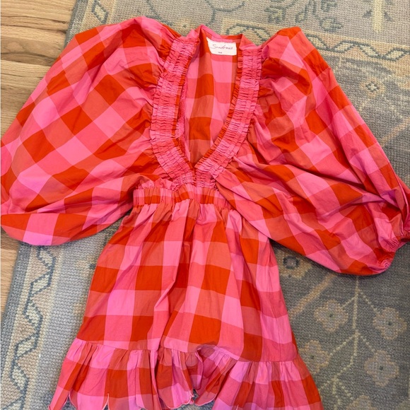 Sundress Marine Mini Dress Hot Pink Plaid - Picture 2 of 4